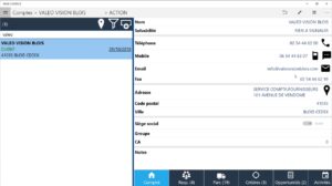 iMob Contact saisie rdv dans un compte client
