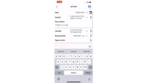 iMob Contact prise de notes après appel